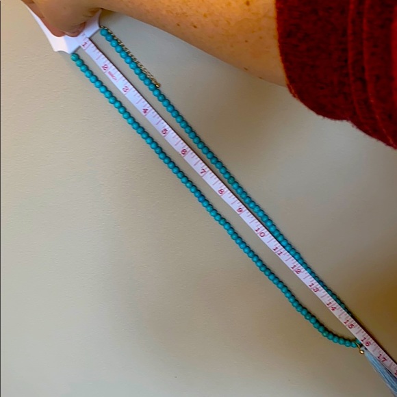 Turquoise semi precious necklace with tassel NEW - Picture 5 of 6